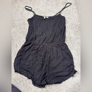 Black Romper Spaghetti Straps Large